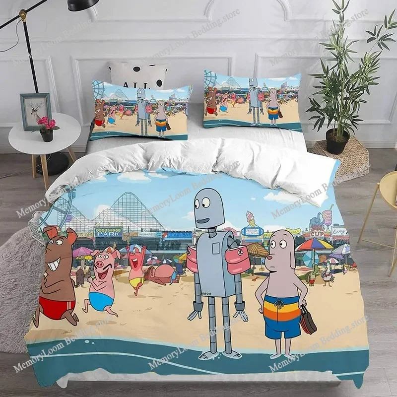 

Cartoon Robot Dreams Bedding Sets Comforter Quilt Bed Cover Duvetcover Pillow Case Kids Adult Size Home Textiles