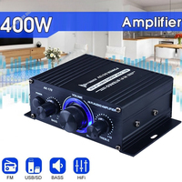 AK-170 Mini HiFi Stereo Audio Amplifier Bluetooth LED 200W+200W 12V Dwukanałowy wzmacniacz samochodowy wejściem RCA Amplificador