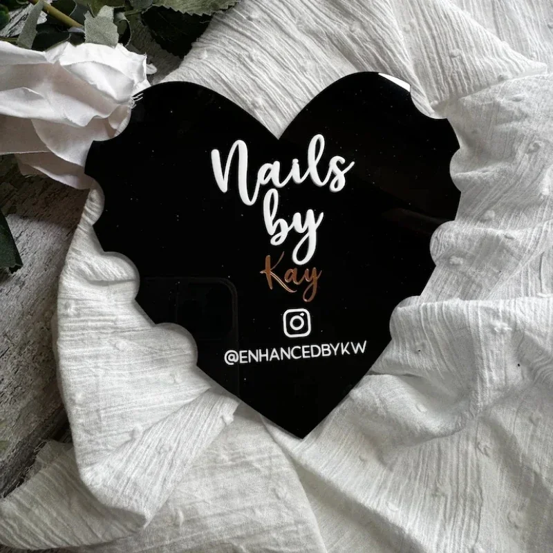 Heart Nail Technician Beauty Salon Prop Nailfie Prop Business Sign Nail Artist Gift Nail Advertising Social Media Tool Nail Sign