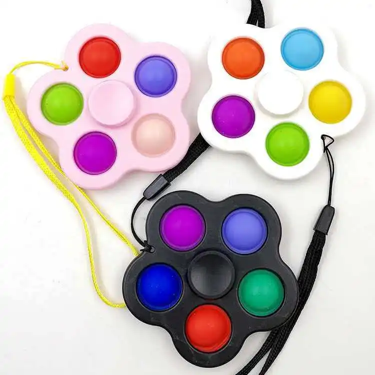 Push Bubble Fidget Spinner Anxiety ADHD Stress Relief Toys For Kids Christmas Birthday Party Favors Stocking Stuffers Gifts