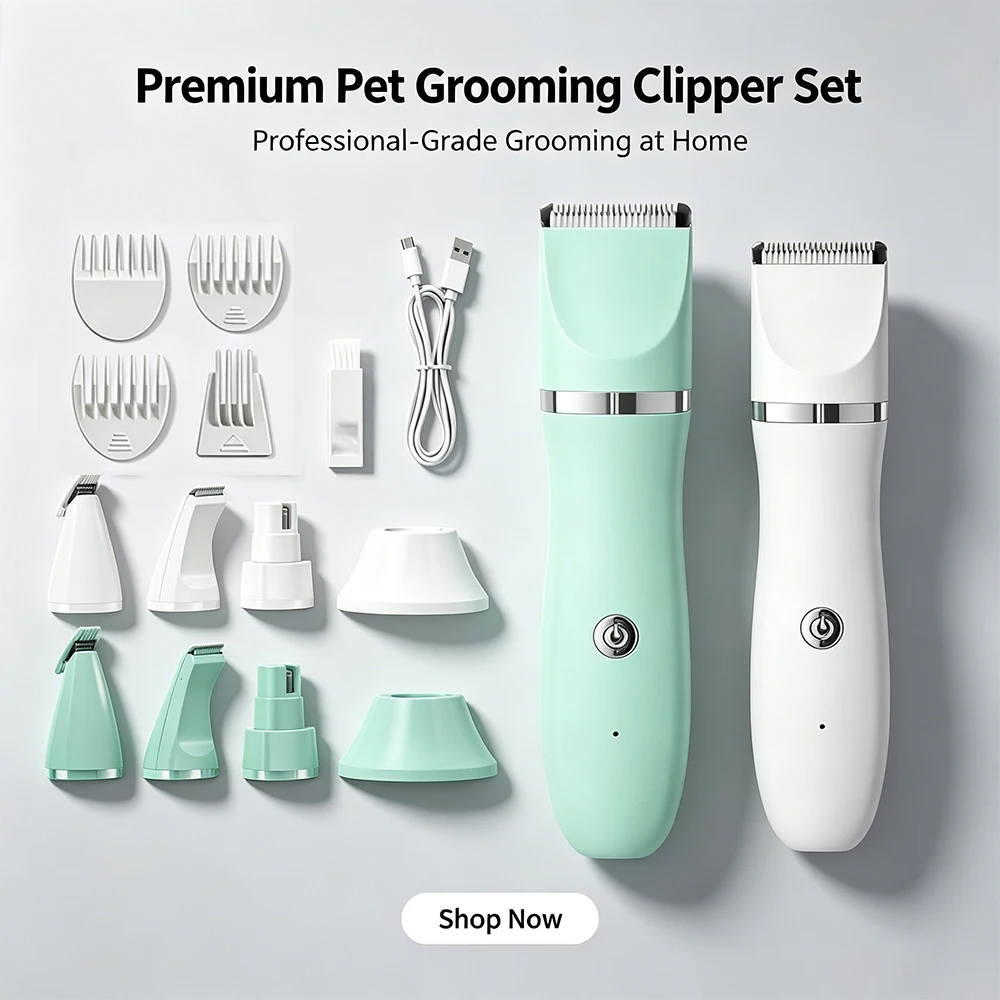 Ultra Quiet Cordless Professional Pet Clipper Rechargeable Grooming Trimmer For Dog Cat