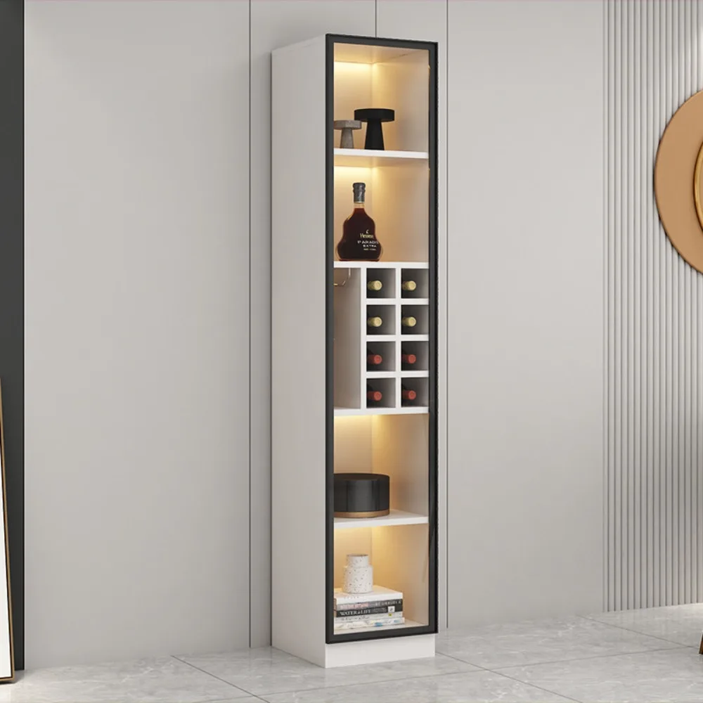 Household wine cabinet display cabinet simple modern wine cabinet living room against the wall light luxury minimalist glass