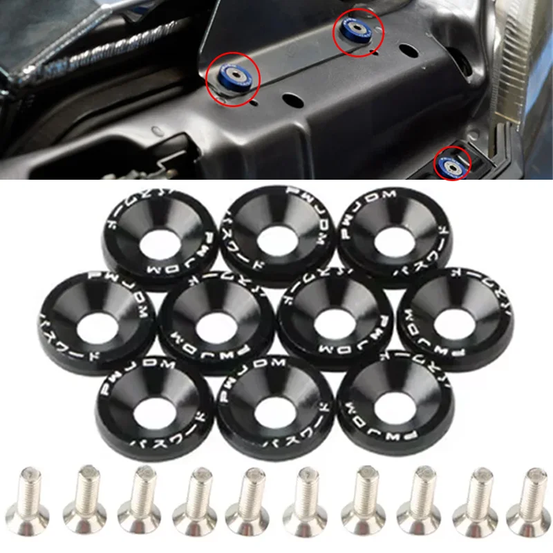 

10PCs/set Car Modified License Plate Bolts 2024 Best-selling Hex Fasteners Fender Washer Auto Styling Decorative Accessories