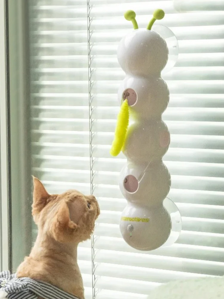

Caterpillar Interactive Cat Toy Motion Activated Cat Toy with Tail Rechargeable Automatic Cat Toy for Indoor Cats