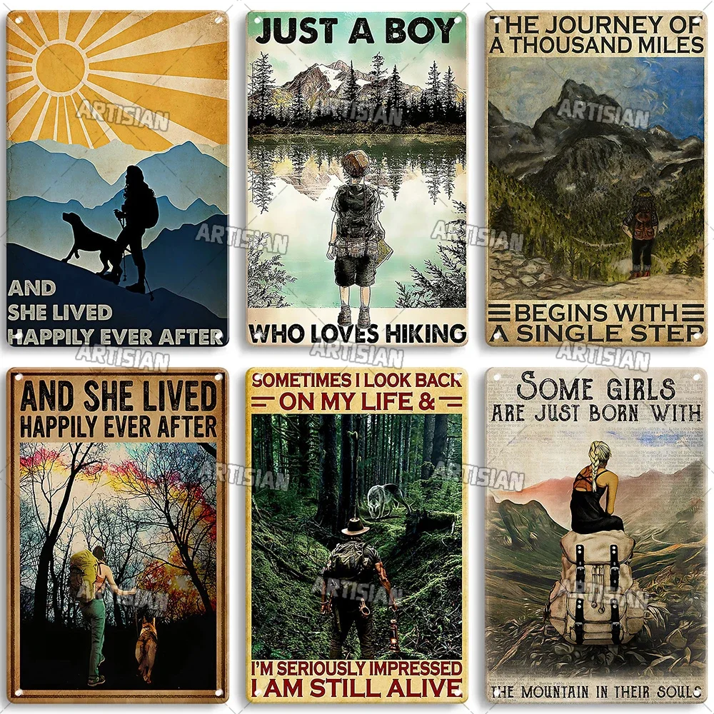 Artisian Hiking Metal Plate Climbing Tin Sign Wander Decorative Poster Sport Wall Decor Garage Bar Pub Club Hotel Cafe Kitchen