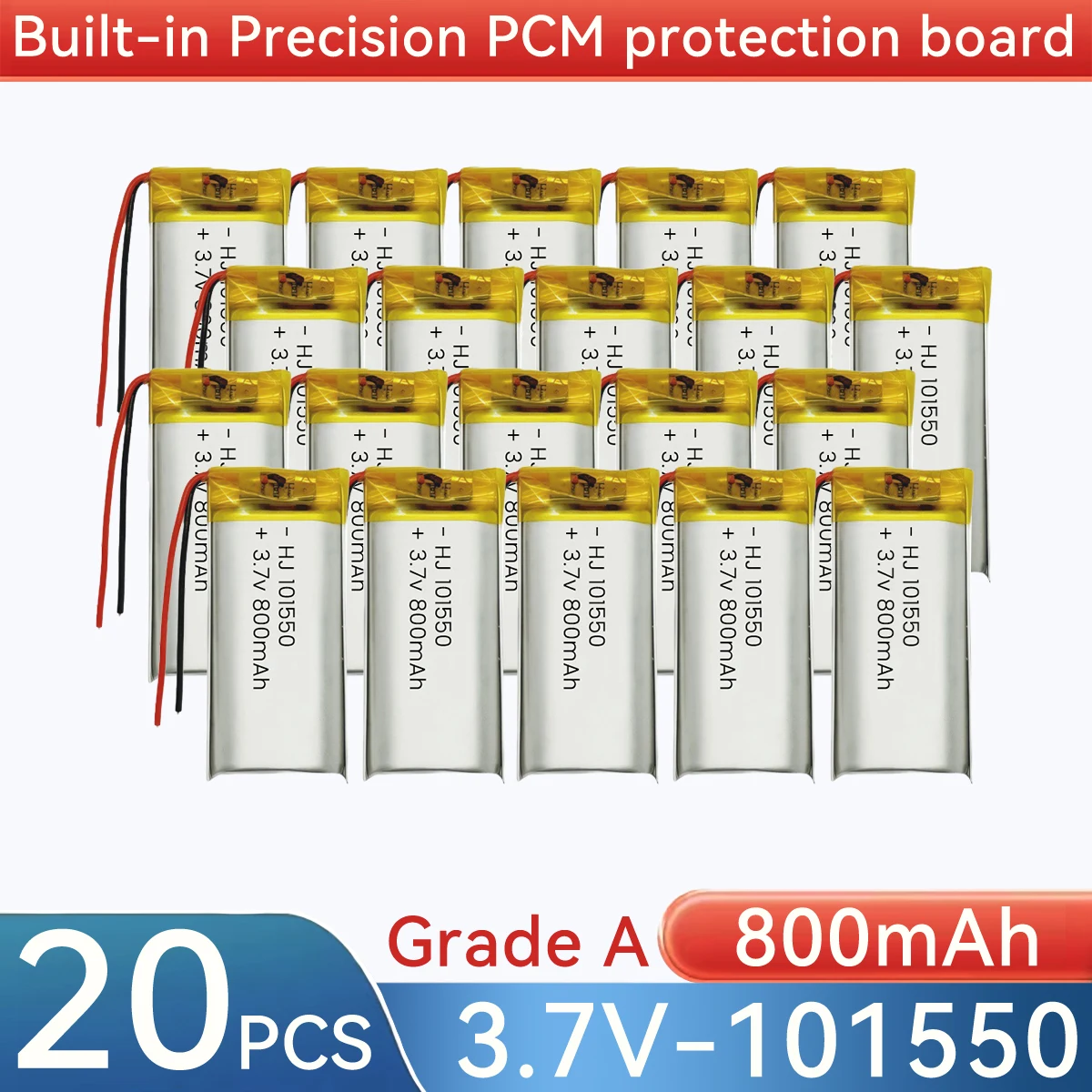 3.7V 800mAh 101550 Rechargeable Li-ion Polymer Lithium Battery Lipo Batteries For Bluetooth Headphones DVR Recorder Registrar
