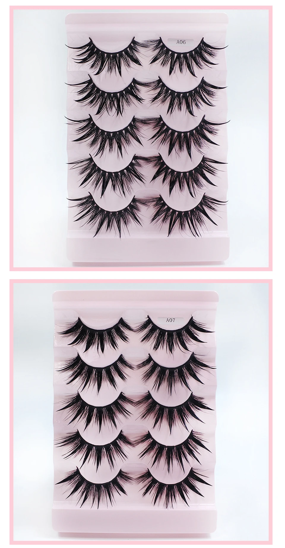 5 Paare weibliche Cosplay gefälschte Wimpern koreanisches Make-up neuen Stil nasse Spikes 3d Wimpern Bulk Großhandel Manga Wimpern – Detail 6