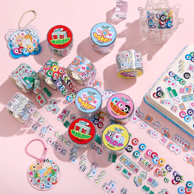 Cute Dice Billiards PET Masking Tapes DIY Scrapbooking Album Diary Material Sticker Label Decorative Stationery