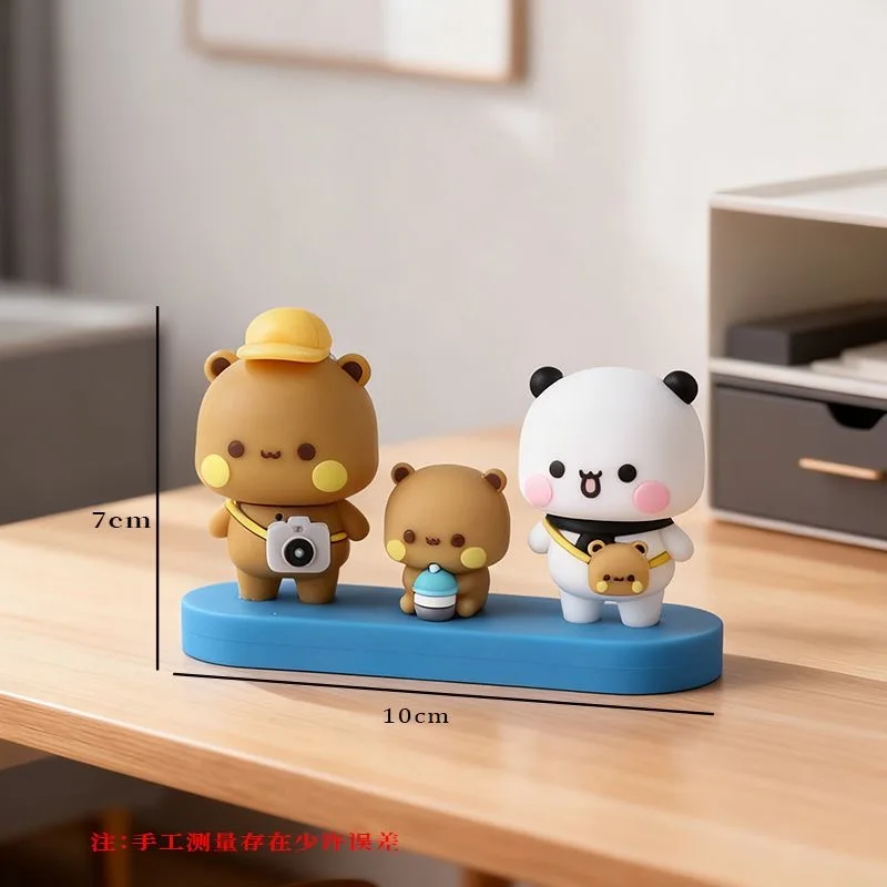 Neue Auto-Ornamente für eine dreiköpfige Familie: Bubu und Dudu, niedliche Puppen, Spielzeug, niedliche Cartoon-Pandabär-Puppen, Zubehör, Mädchen-Weihnachtsgeschenk – Detail 3