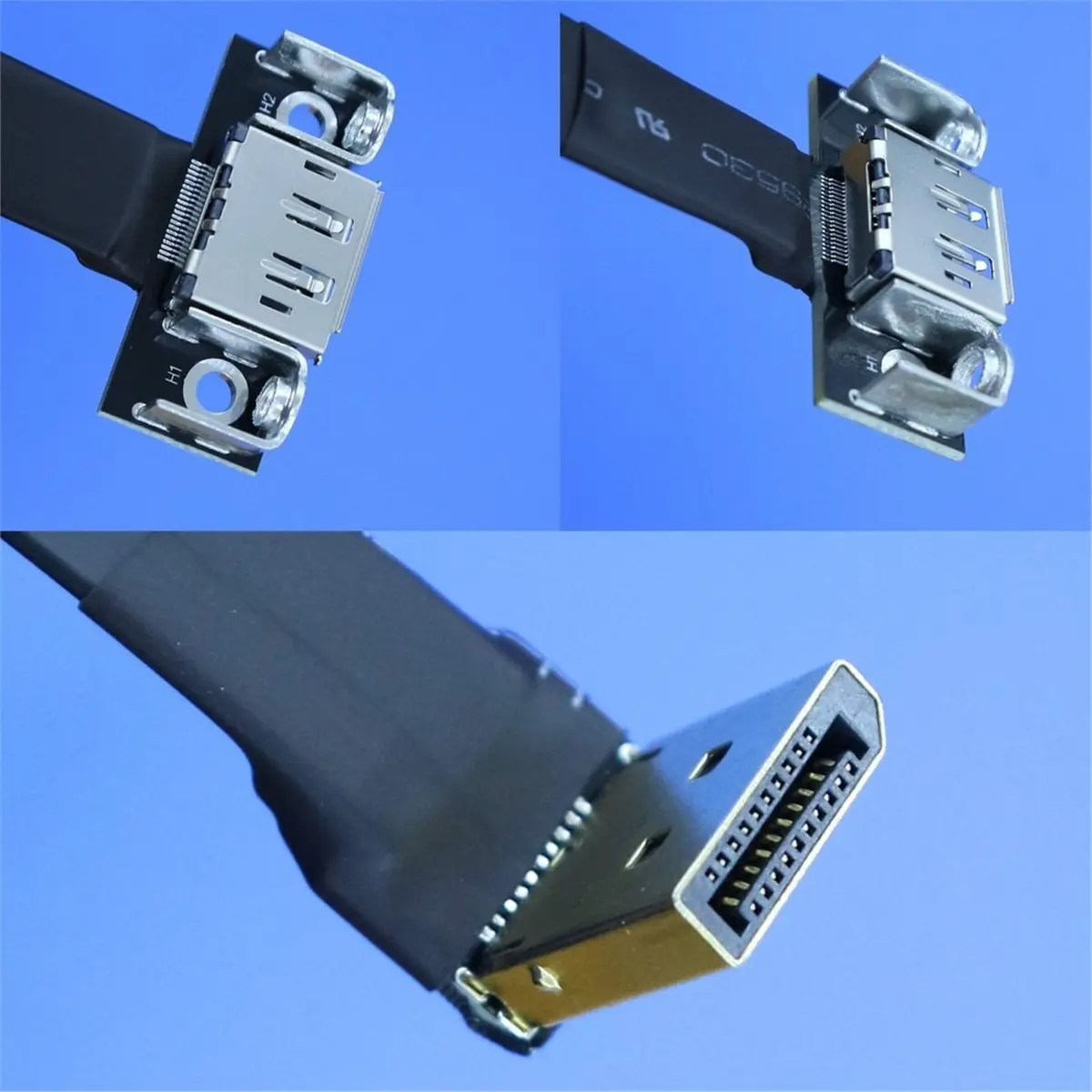 DisplayPort 1.2 Extension Cable DP to DP 4K 60Hz 1.2V Cord Elbow Angled Adapter FPC Display Port Ribbon Flat Male Female