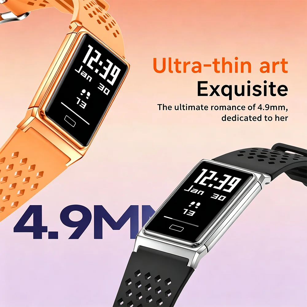 2026 New Fashion Women Smart Bracelet Sport Mode Fitness Tracker Heart Rate Health Monitoring IP68 Waterproof Smart Watch Men