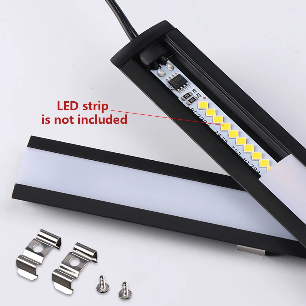 50Cm Led Aluminium Profile Channel for Ceiling Wall Indoor Decor Cabinet Surface Mounted Closet Kitchen Bedroom Bar Strip Lamp