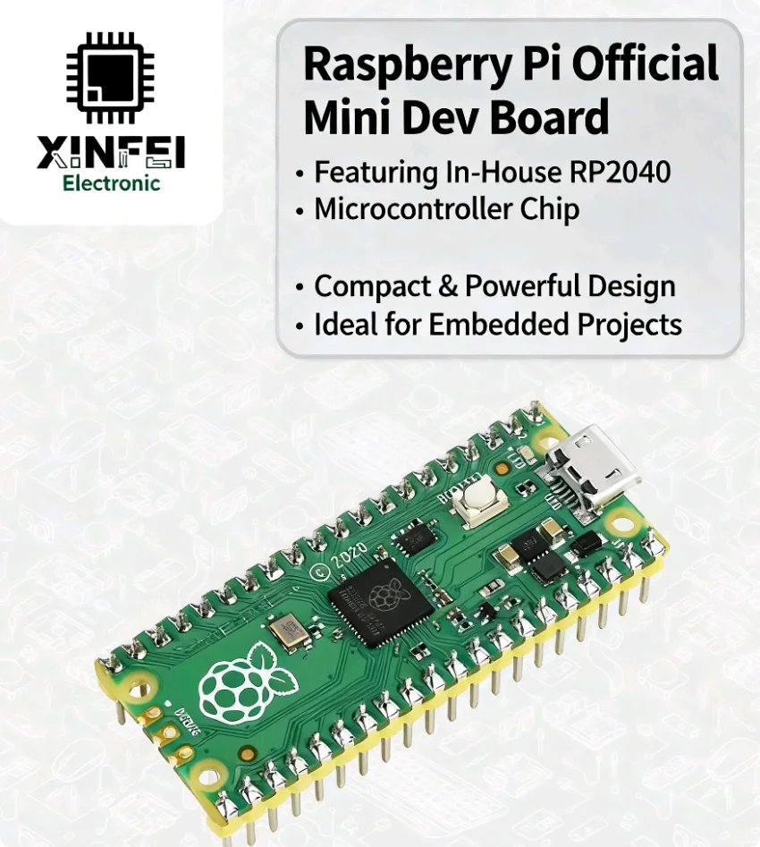 Raspberry Pi Pico RP2040 Microcontroller Board - Dual-Core ARM Cortex-M0+ 133MHz, 2MB Flash, 26 GPIO Pins, MicroPython/C++ Suppo