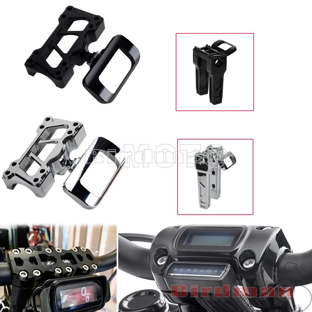 

T-Bar Gauge Mount Adjustable Tach Tachometer Mounting Handlebar Mount Clamp For Harley Softail Chopper Bobber Custom Street Bob