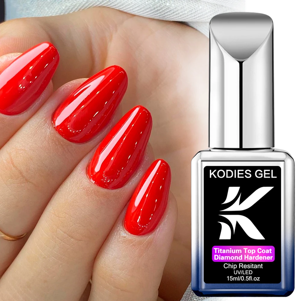 KODIES GEL Titanium Top Coat No Wipe Gel UV smalto per unghie Super Shine Diamond Topcoat Finish Vernis copertura per Manicure semipermanente