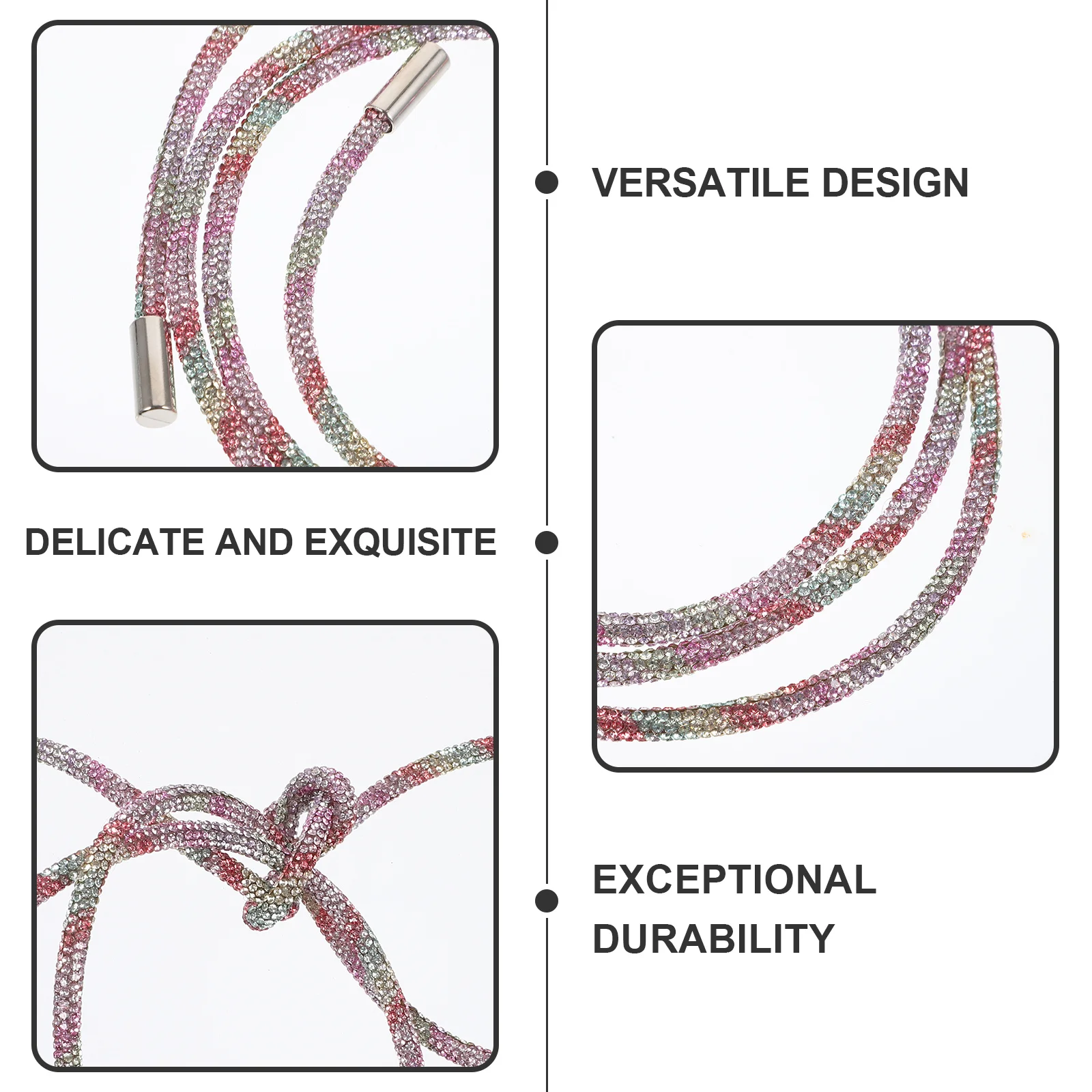 

DIY Rhinestone Rope Glass Material Cross Stitch Clothing Accessories Dress Decor Waist Belts Nail Shell Bling Shiny