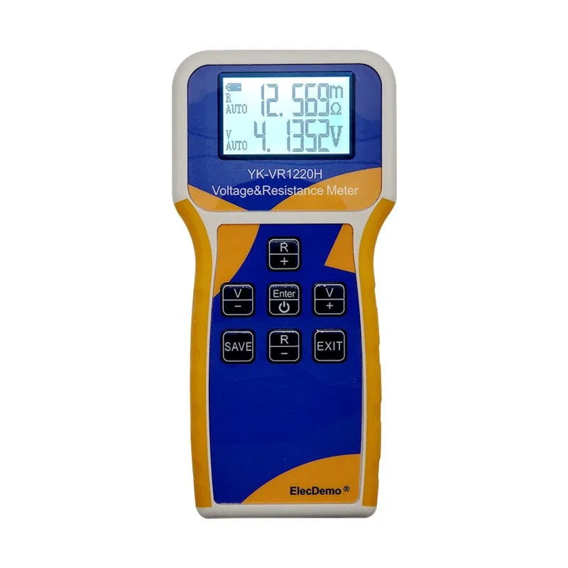 Voltage Internal Resistance Meter Set High Precision Battery Tester 0.001mΩ-200Ω 0.0001V±120V MicroUSB YK-VR1220H