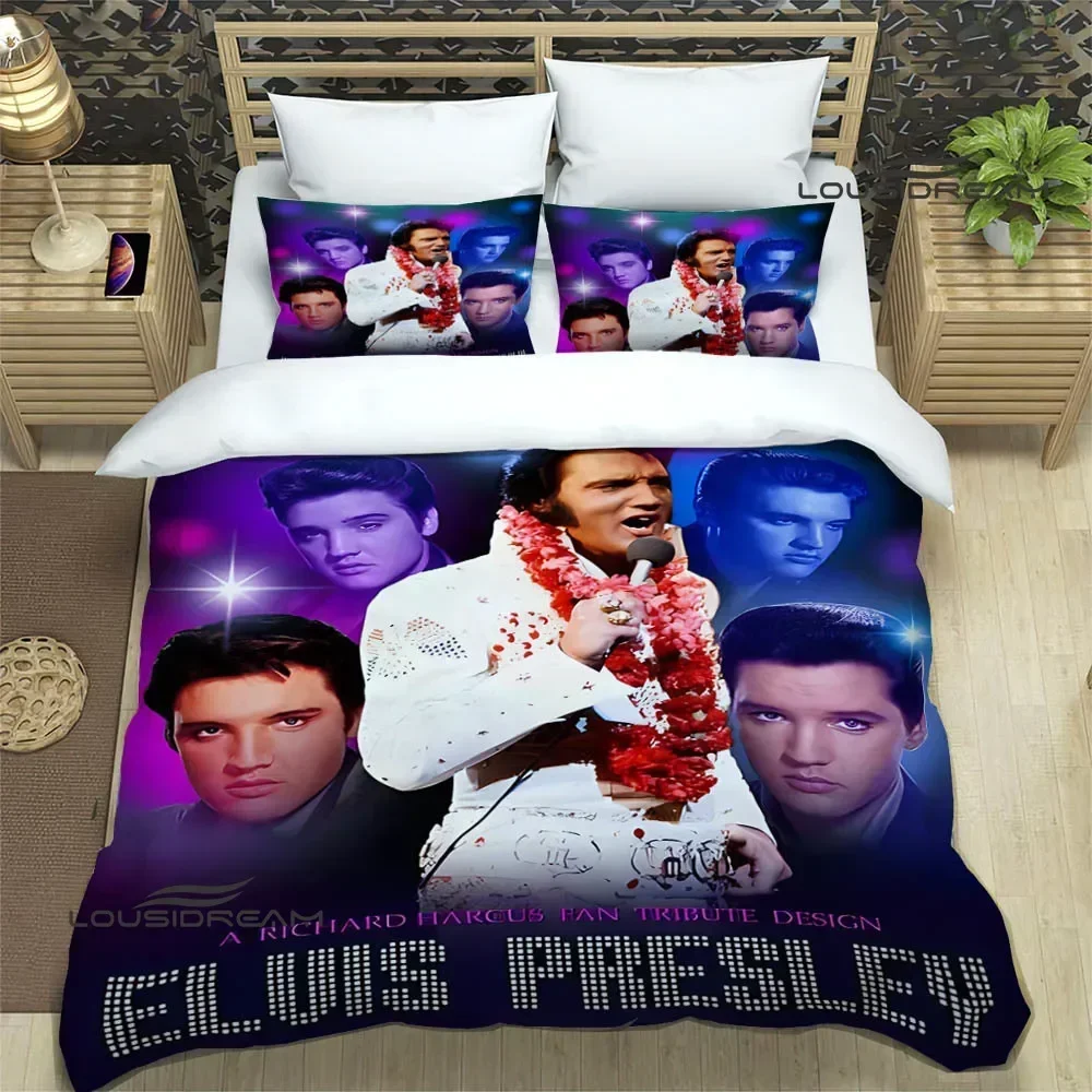 E-Elvis-Presley Retro printed Bedding Sets exquisite supplies set