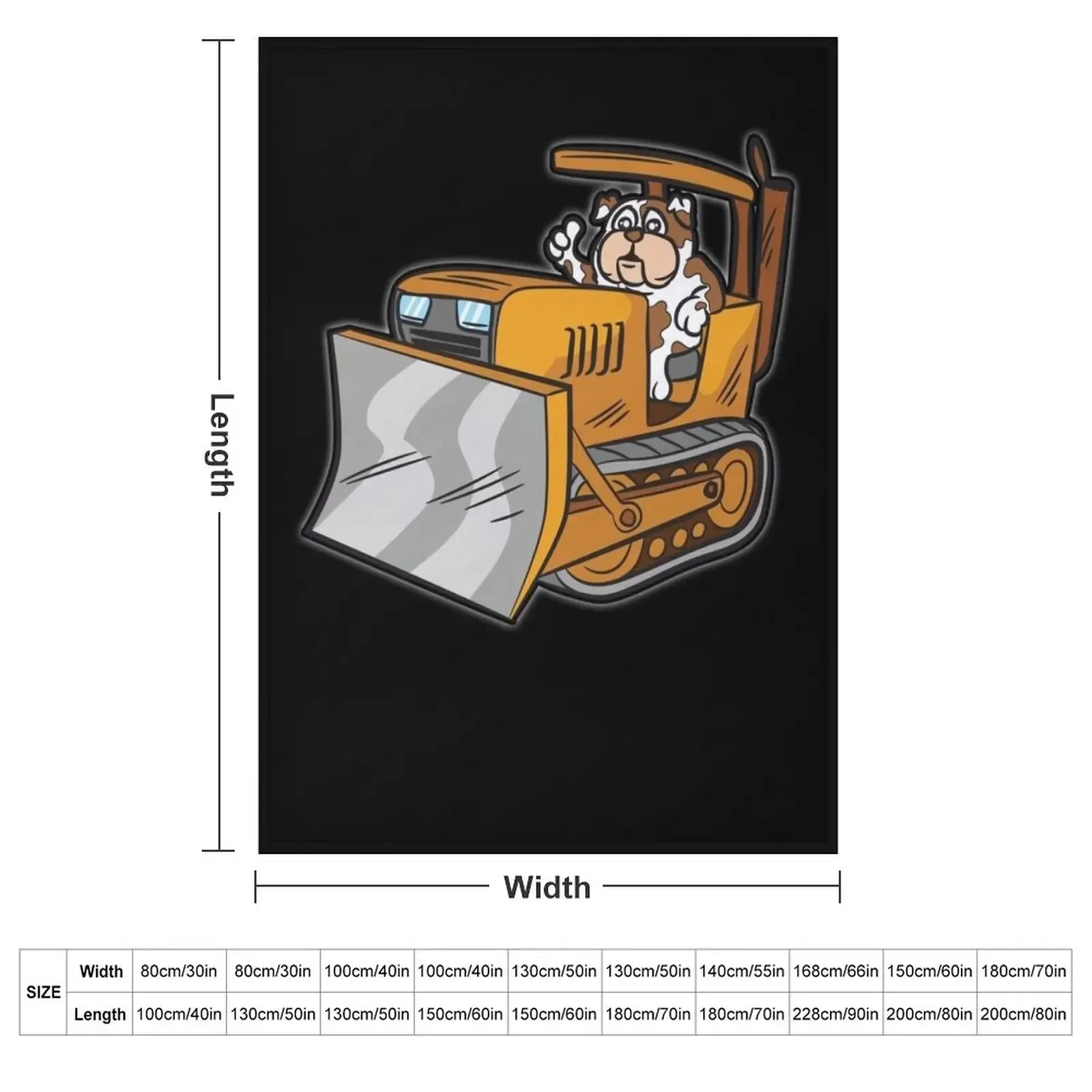 BULDOGG BULLDOZER Heavy excavator operator Throw Blanket couch cozy soft plush fuzzy picnic outdoor blanket