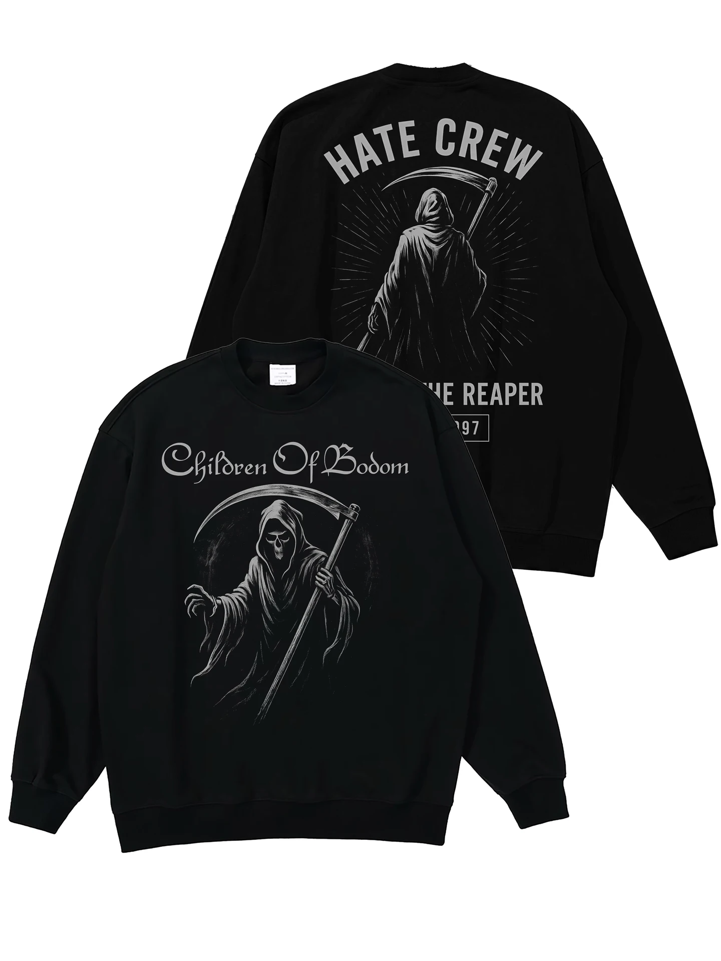 Children of Bodom Rock Band Digital Direct Spray Retro Loose round Neck Sweatshirt Cotton Breathable Comfortable Unisex