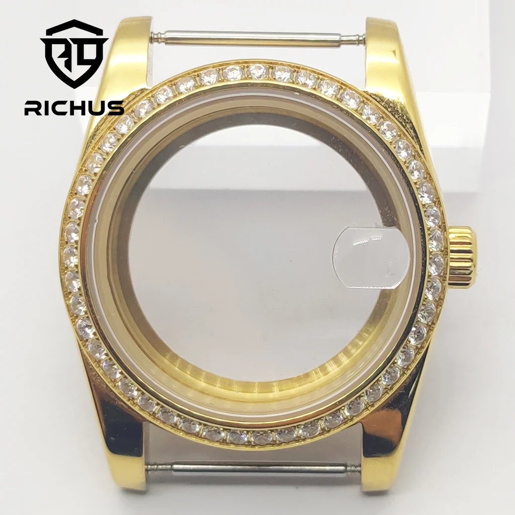 Корпус RICHUS NH35 36 мм 39 мм Корпус часов Сапфировое стекло Подходит для механизма NH35 NH36 ETA2824 PT5000 Miyota8215-DG
