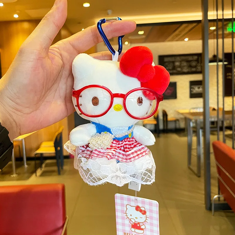 Sanrio hellokitty14cm boneca de pelúcia kawaii mochila pingente super macio casal presente dos desenhos animados presente aniversário das crianças