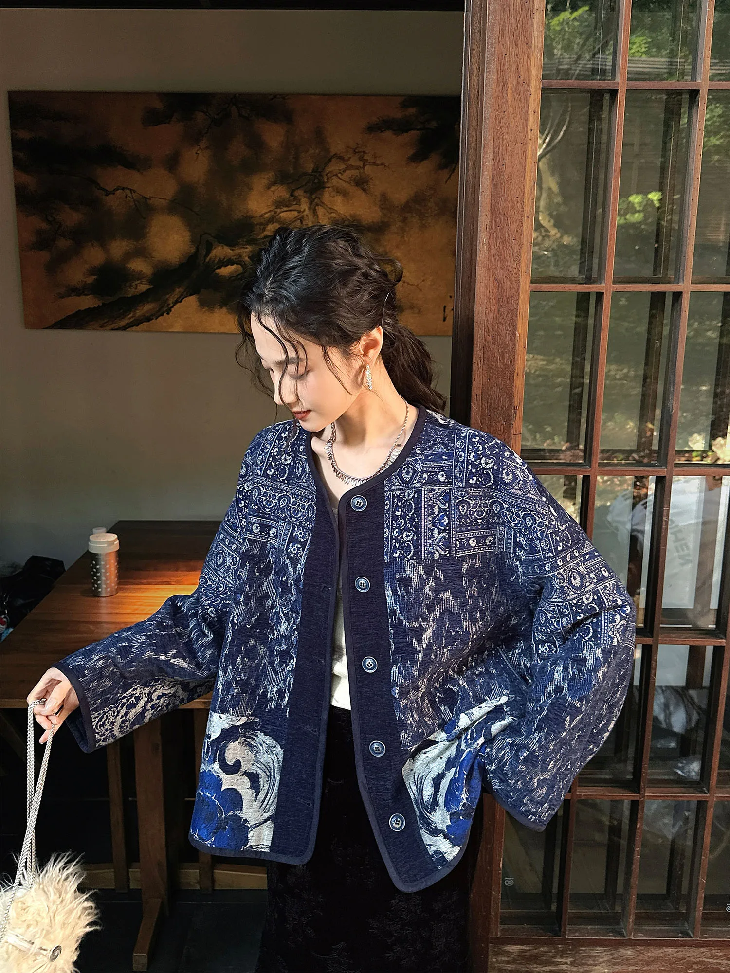 

Sanji Bla Flower Autumn Color 2025 Winter New Model 3D Embroidery Jaet Unique Beautiful Woolen Women's Coat Long Sve