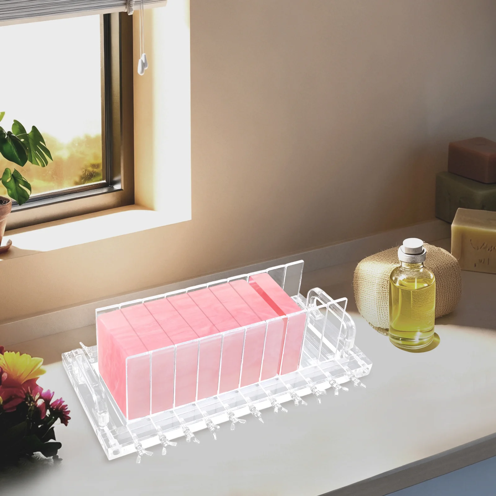 

[Acrylic Soap Cutter] 1 Set Acrylic Handmade Soap Cutter Sharp Durable Even Slicing Home Household Handmade Soap Making Tool