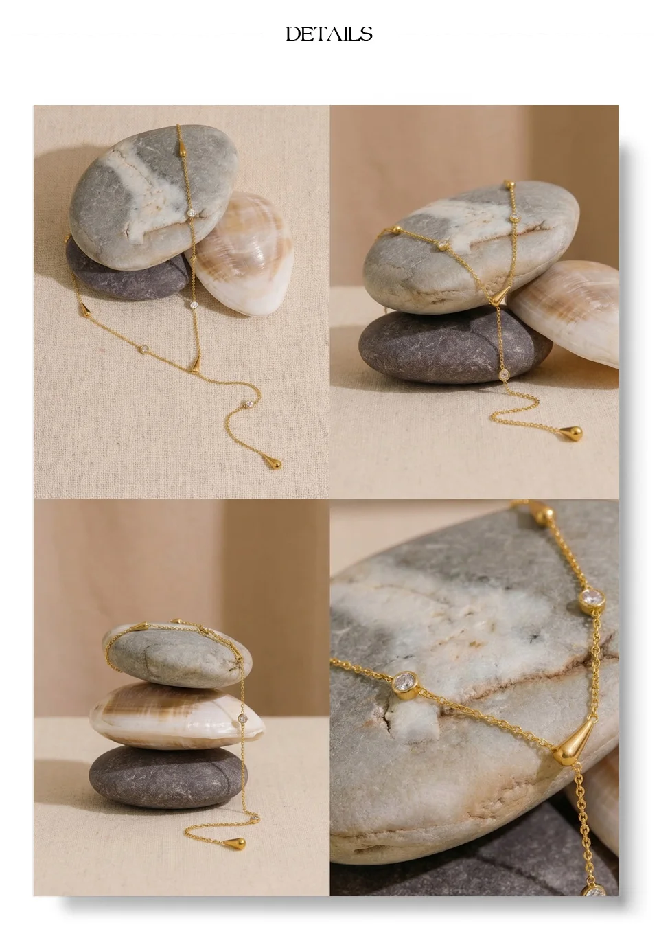 Yhpup Halskette aus Edelstahl mit Zirkonia-Kette für Damen, Sommer, Alltagskleidung, zarte Mode, sexy Schmuckzubehör – Detail 5