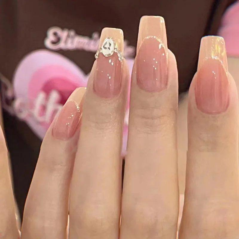 

False Nails Fake Nails Full Cover Press on Nails Removable Diy Pure Handmade Reusable Diamond