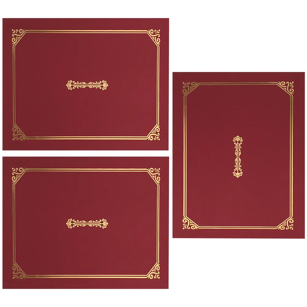 

3Pcs Certificate Protective Cover Paper Diploma Holder Folding Type Document Folder for Graduation Awards Paper Diploma Holder