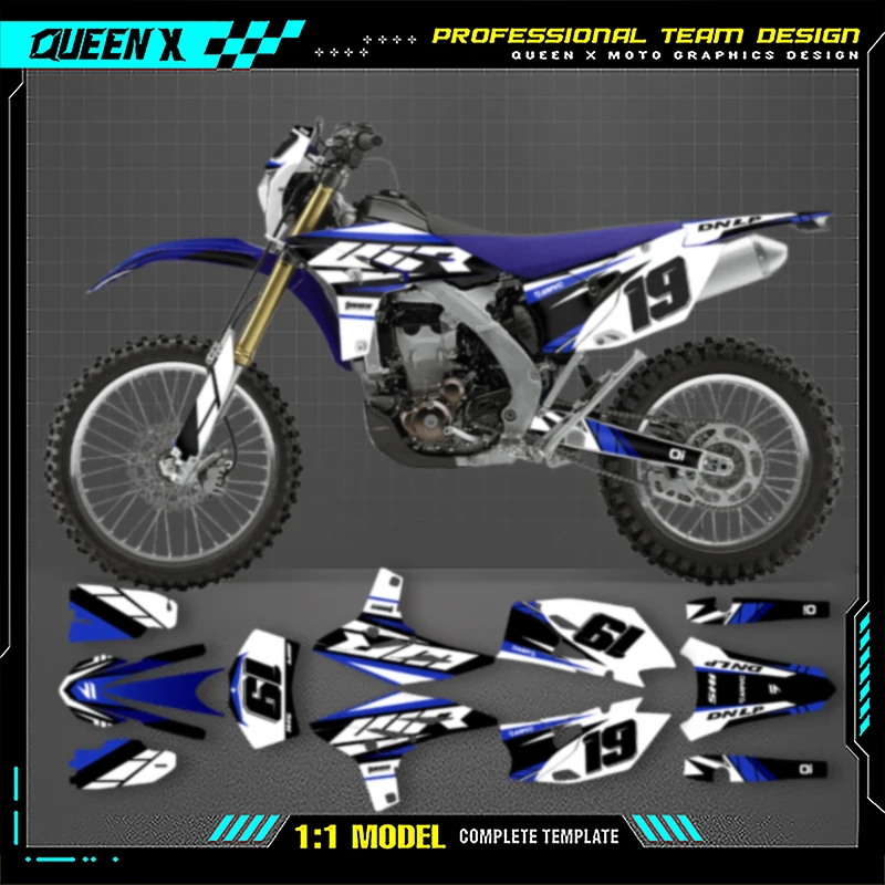 

QUEEN X MOTO Motorcycle Graphics Decals For YAMAHA WRF450 2015 2014 2013 2012 WR450F Motorcycle Decal Sticker 013