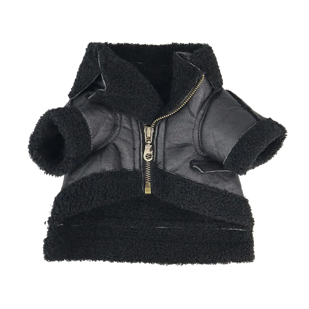 

Dog Warm Coat Thickened Dog Leather Jacket Coat Windproof Velvet Dog Fur Jackets Warm Winter Pet Clothes For Autumn/Winter