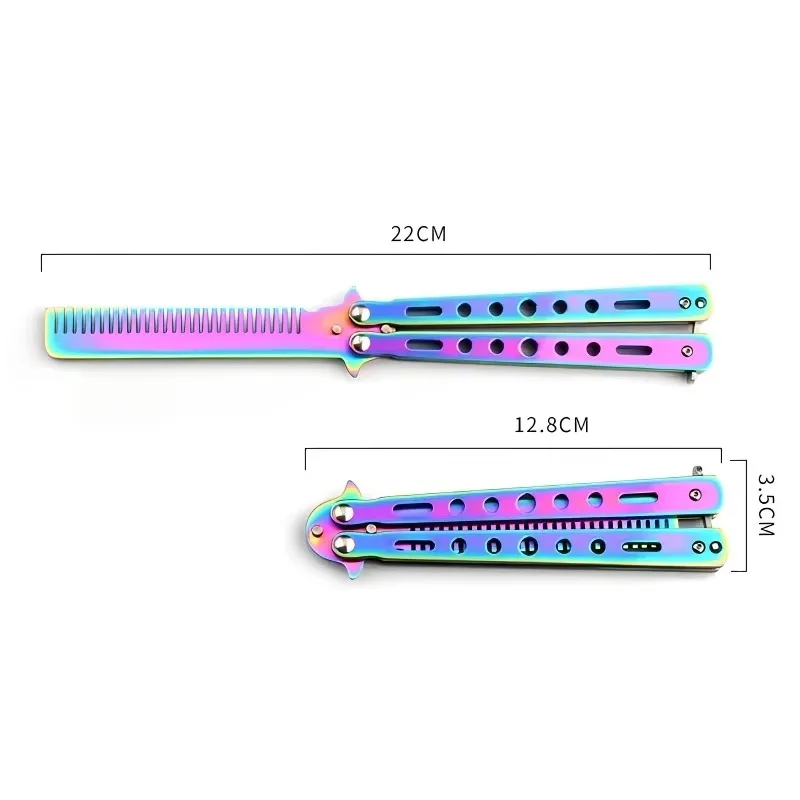 سكين تدريب قابل للطي على شكل فراشة في أداة ممارسة من التيتانيوم بدون حافة ملحقات مجموعة سكاكين التدريب الباهتة #4
