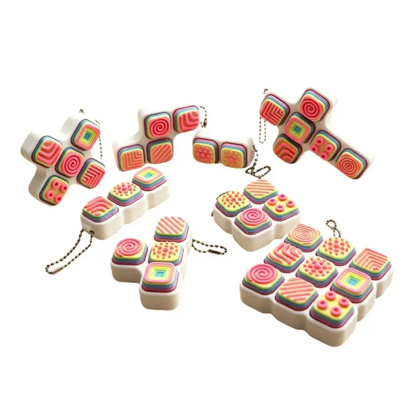 Niedlicher 9-Tasten-Schlüsselanhänger, tragbare Drucktasten-Fidget-Tastatur, Entspannungs-Clicker-Schlüsselanhänger zur Zeitvertreibung – Detail 2