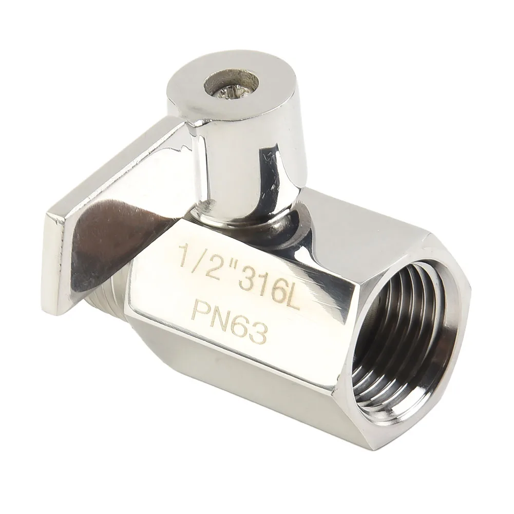 Parts Shut Off Valve 304 Stainless Steel Valve Shower Head 1/4 Turn Shut-Off Accessories G1/2 INCH NPT Practical