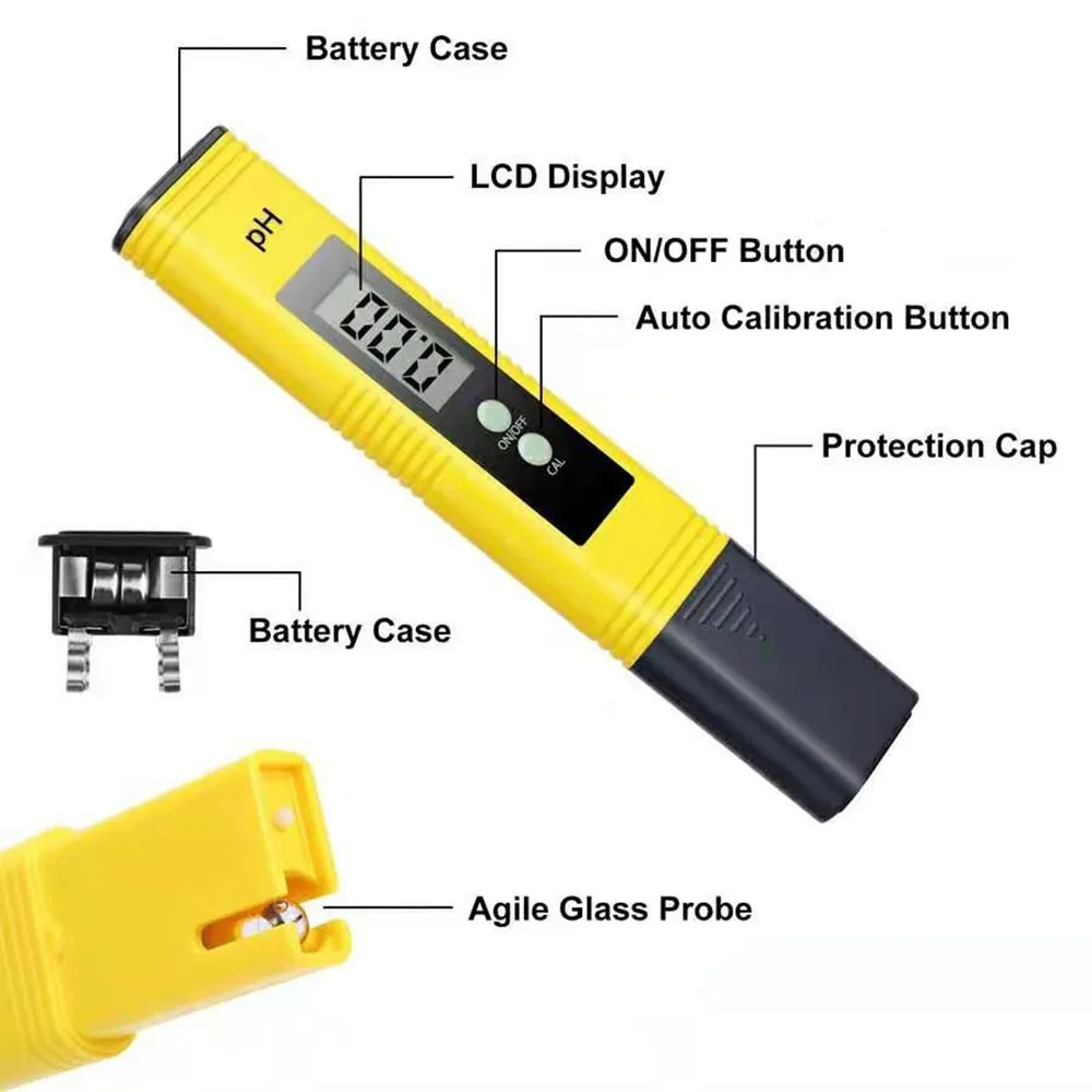 Digital LCD PH Meter Pen of Tester Accuracy 0.01 Aquarium Pool Water Wine Urine Automatic Calibration