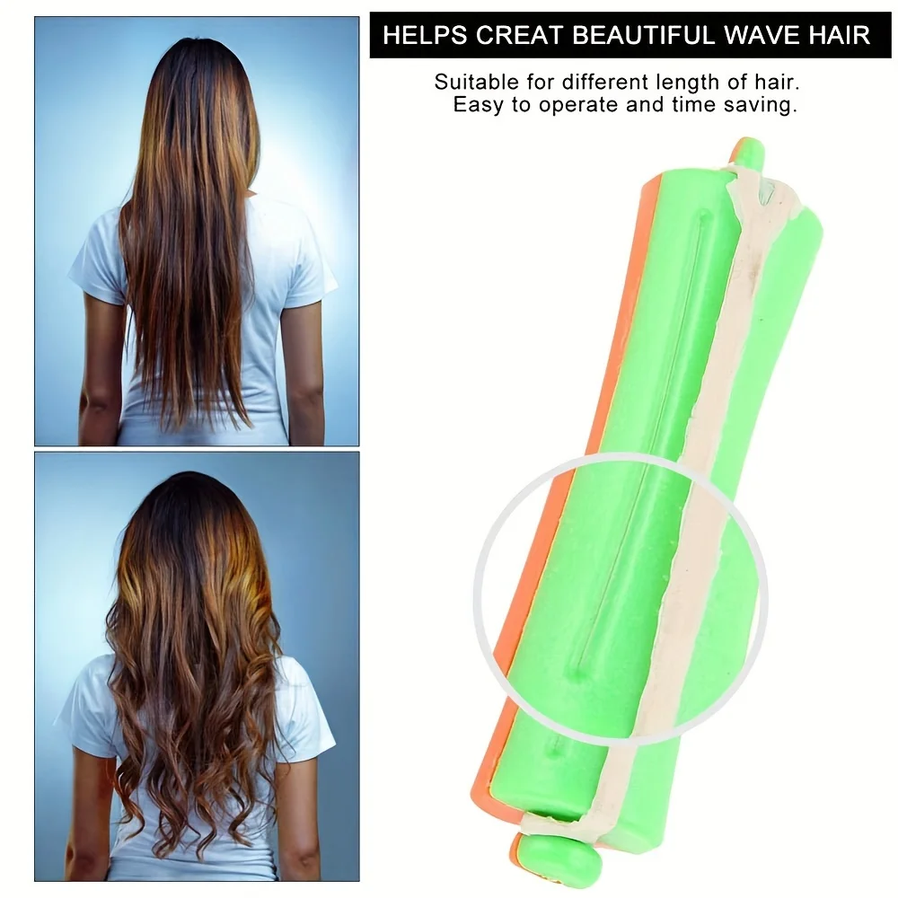 12pcs/set Plastic Hair Perm Rods Roller Long for barber shop or home use on Sale Cold ironing bar hollow wavy curling bar Salon