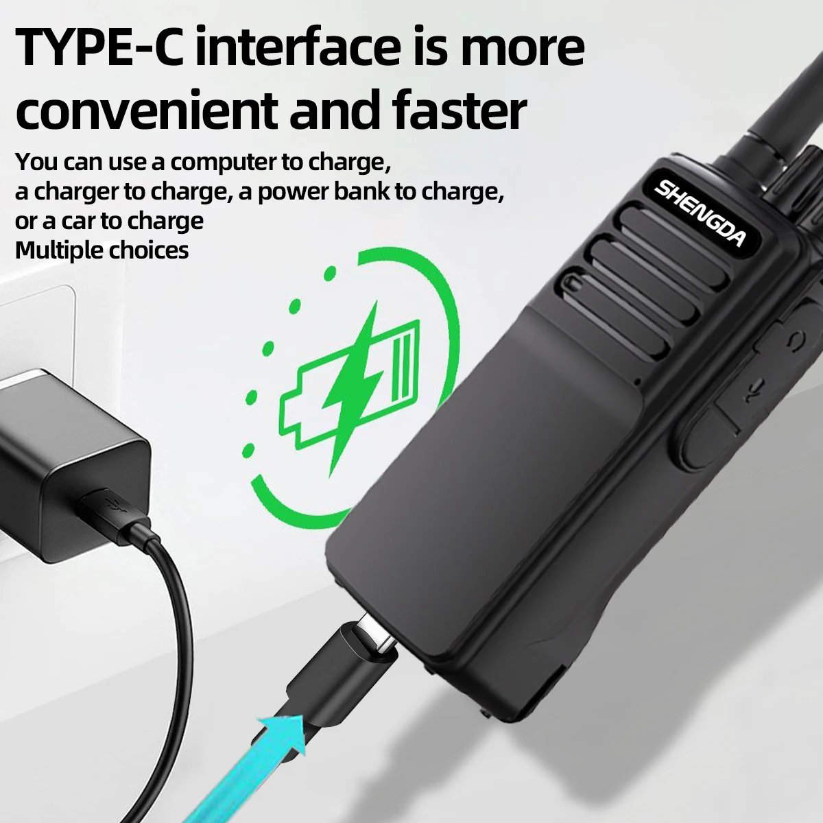 SD-DP4000 무전기 출력 10W 원키 주파수 매칭 채널 스캐닝 UHF/VHF 지원 대용량 배터리