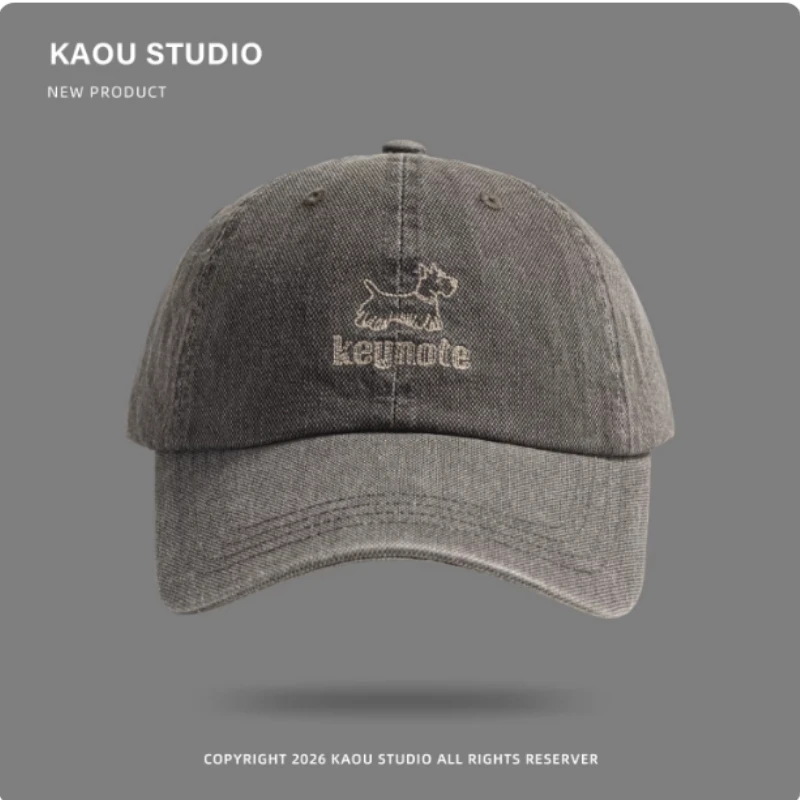 2026 Spring and Summer New Cute Cartoon Puppy Embroidered Baseball Cap Men and Women Outdoor Sunshade Adjustable Peaked Hat