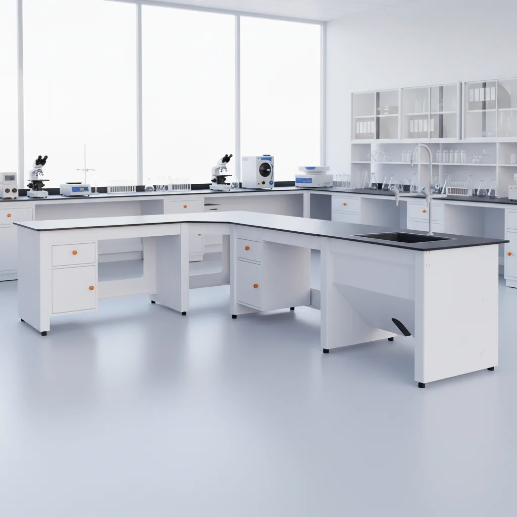 Laboratory Furniture All Steel Corrosion Resistant Acid Alkali-resistant Laboratory Island Bench Workbench With Drawers
