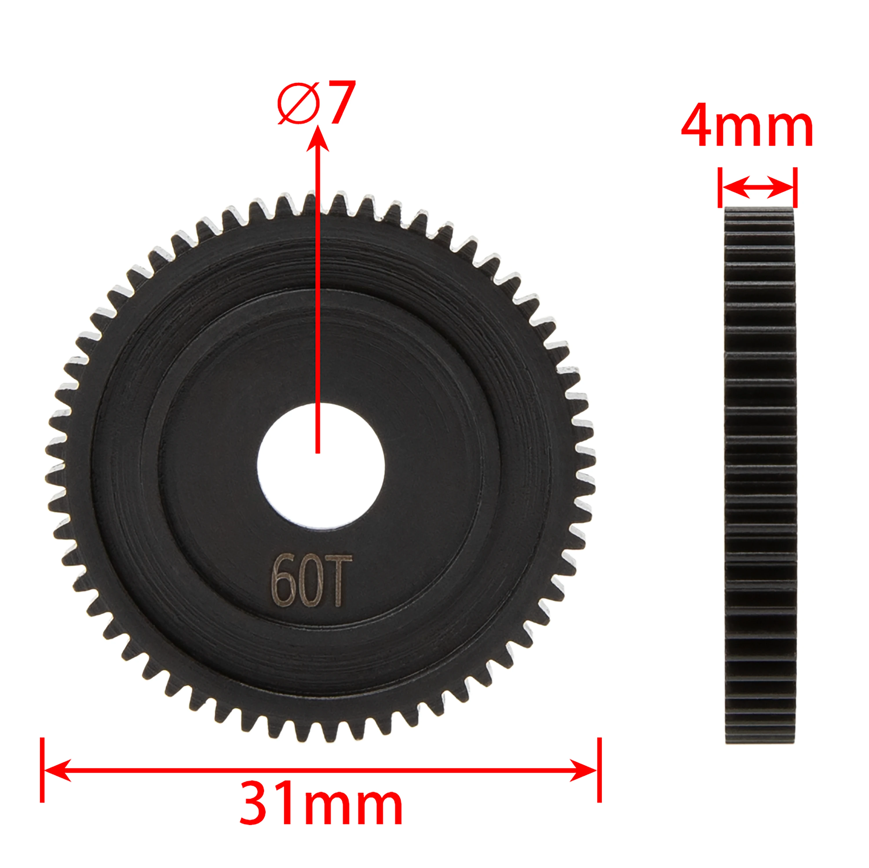 MEUS RACING Hardened Steel Spur Gear 60T 0.5M for Losi Mini-T 2.0 1/18 RC Car Upgrade Parts