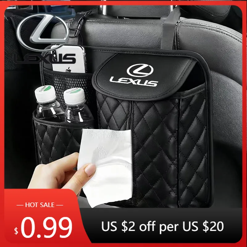 

Interior Stickers Car Seat Back Storage Bag Tissue Box Storage Holder For Lexus F SPORT RX300 IS200 IS250 ES350 Ct200h UX250h NX
