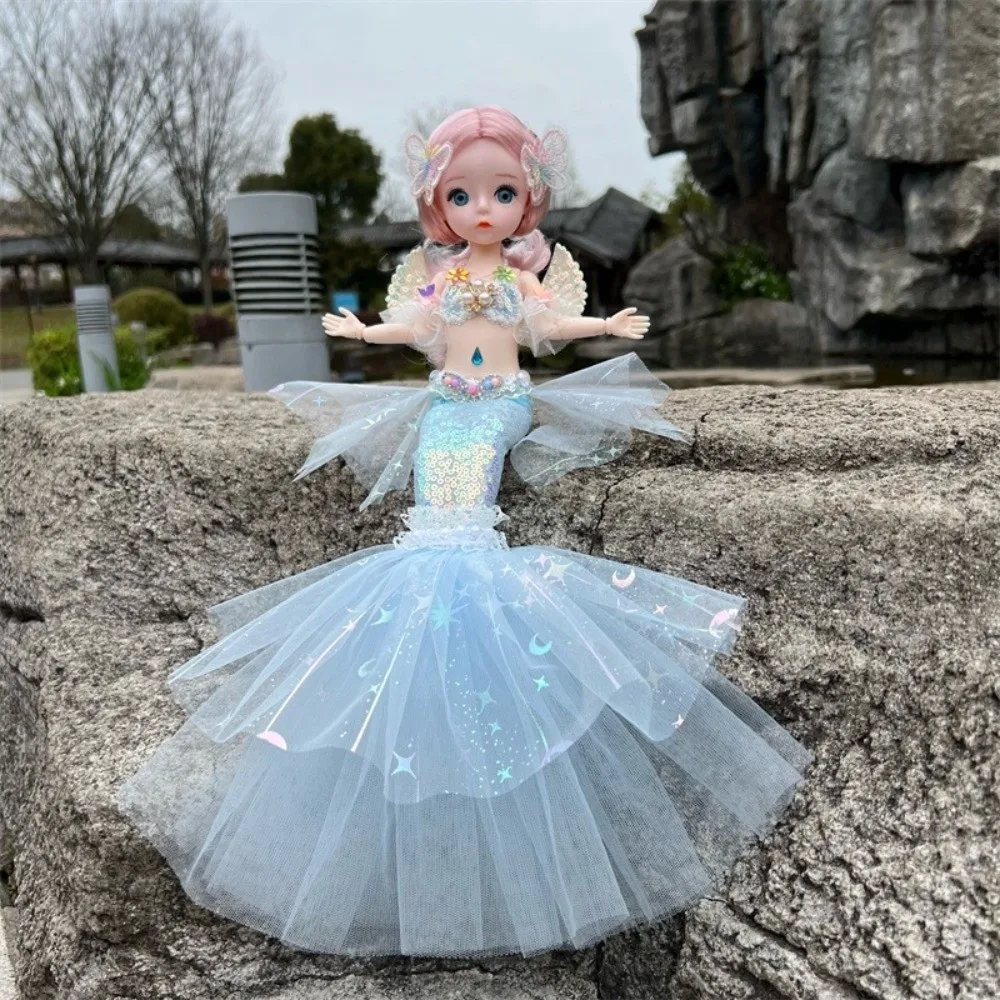 Sparkly Sequin Mermaid Princess Doll Tulle Skirt Mermaid Tail Design Fashion Doll Princess Dress Up Vibrant Colors