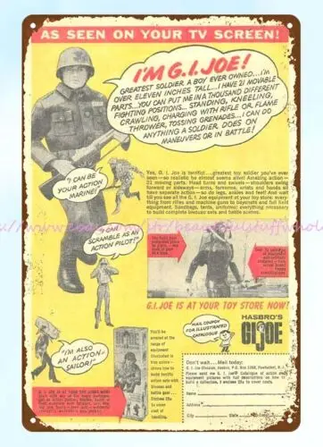 plaque reproductions 1960 soldier toy  Comic AD metal tin sign