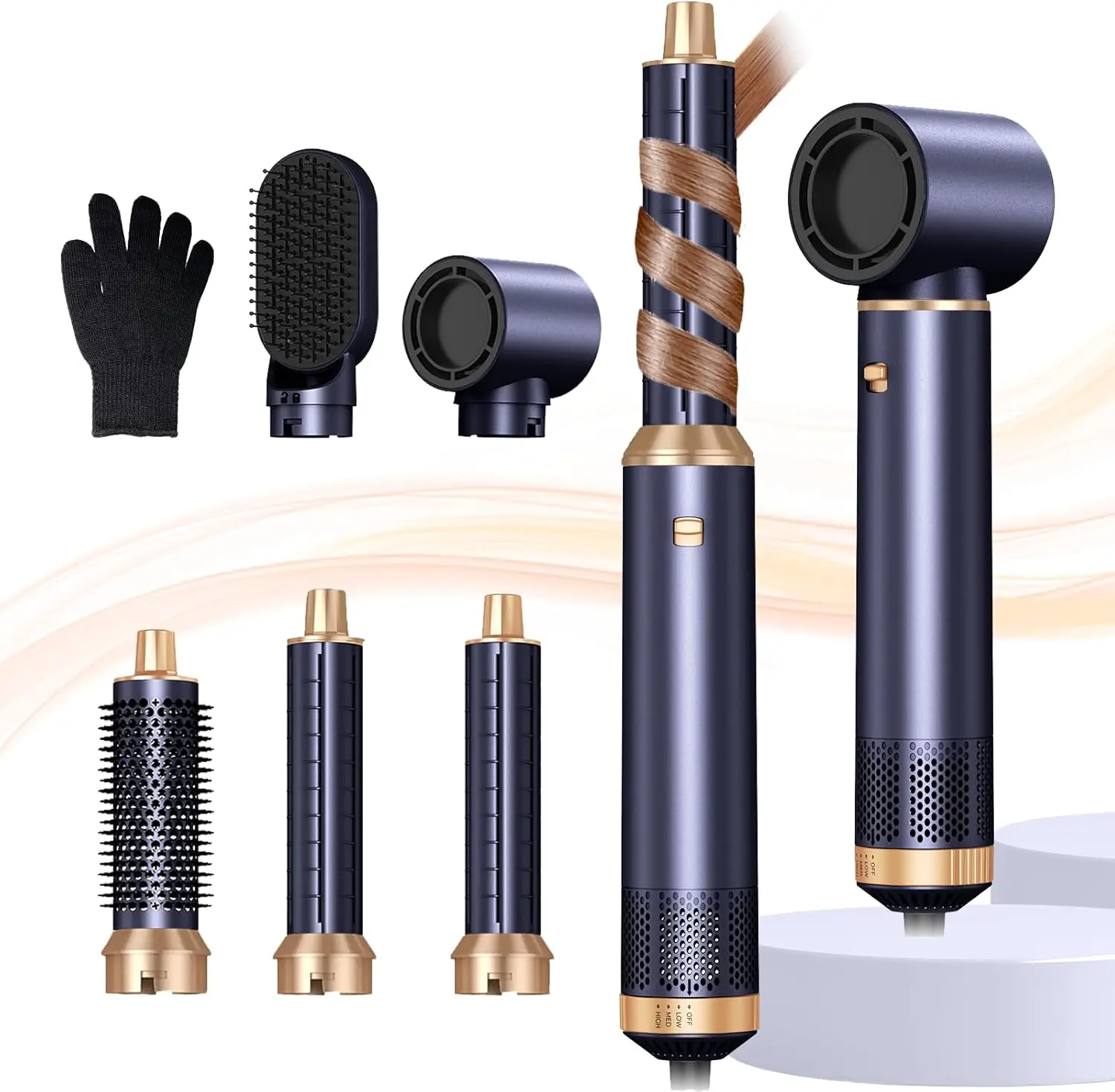 

5 in 1 Hair Dryer Brush, Negative Ion Air Styler Wrap Hair Styler Upgrade Blow Dryer Brush Air Curler for Hair, Blowout Brush