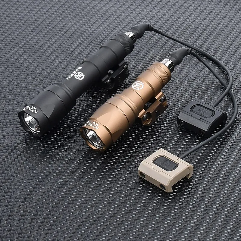 M600C M300A Metal Flashlight White Light With Hot Button Pressure Switch Fit 20mm Rail Airsoft Hunting Weapon Scout Accessories