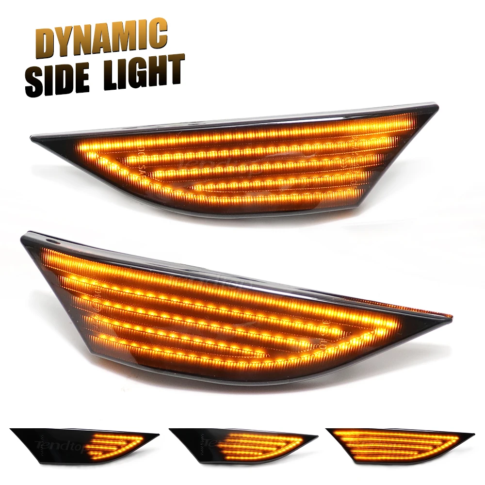 Smoked Lens Amber Yellow LED Fender Side Marker Lights Turn Signal Lights For Porsche Boxster Cayman 982 981 718 Spyder 991 911