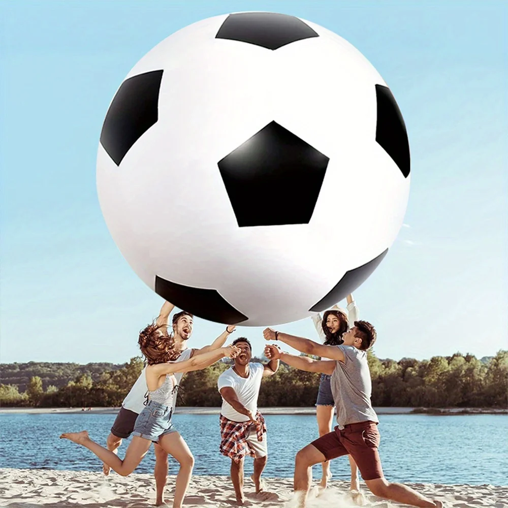 1pc Giant PVC Inflatable Soccer Ball Football Adult & Teen Outdoor Sports Toy for Beach, Backyard, Party Games