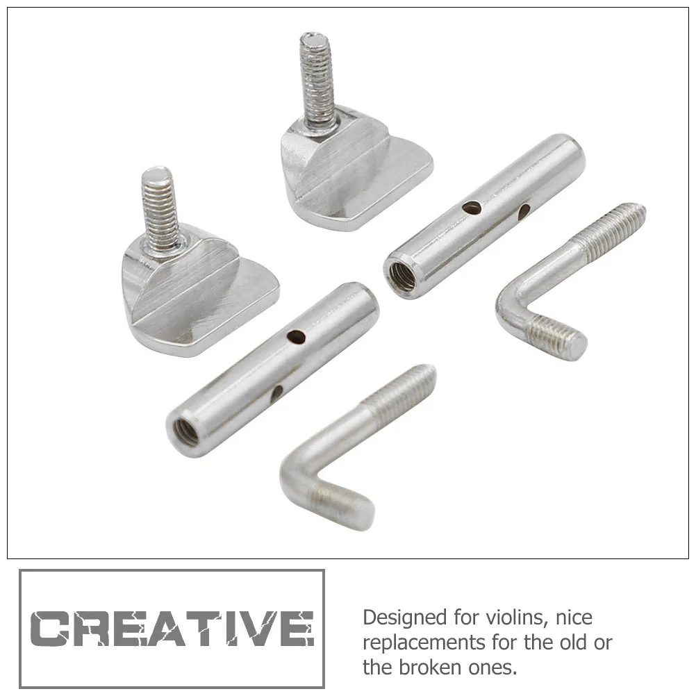 

2 Pcs Chin Rest Screw for Violin Violins Parts Silver Repair Viola Chinrest Accessories The Shoulder